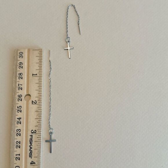 Cross earrings M1110 - Picture 3 of 3